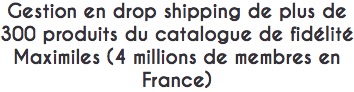 Gestion en drop shipping de plus de 300 produits du catalogue de fidélité Maximiles (4 millions de membres en France)